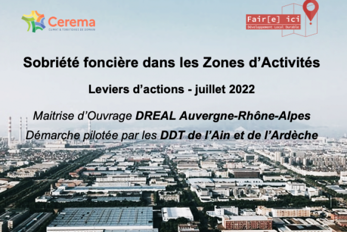 Sobriété foncière dans les zones d&#039;activités / Etude DREAL AURA