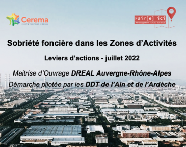 Sobriété foncière dans les zones d'activités / Etude DREAL AURA