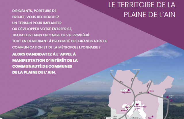 AMI - Acquérir du foncier économique dans la Plaine de l'Ain